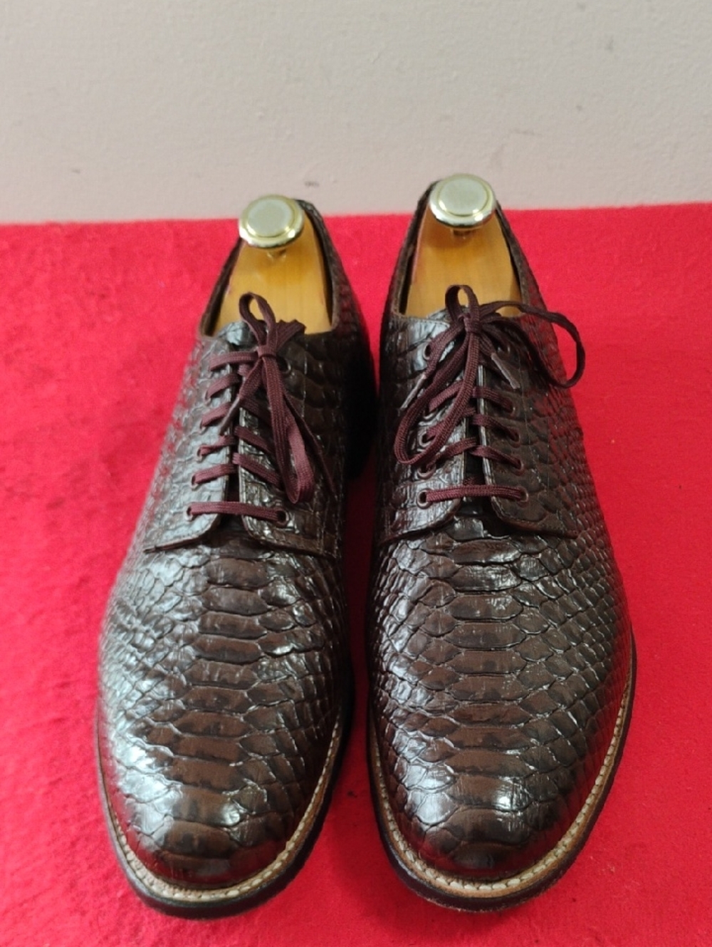 Stacy Adams Dark Brown Embossed Leather Oxfords